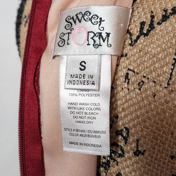 SWEET STORM Sleeveless Tiered High Low Satin Gown Prom Dress Size Small Burgundy - Picture 12 of 13